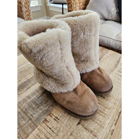 Ugg Maylin 3220 Chestnut Suede Shearling Boots Women's US Size 7 Y2K Preppy - Picture 16 of 16